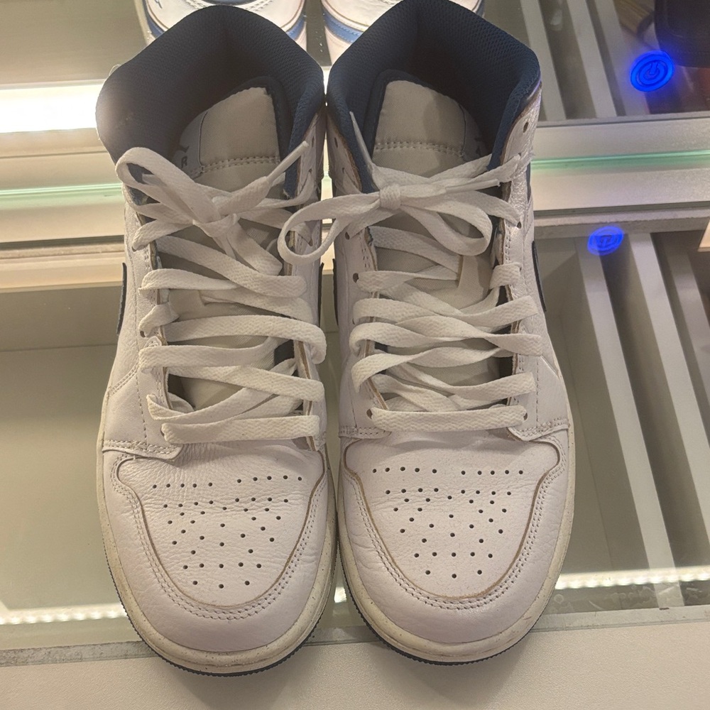 Nike White and Blue Athletic Shoes